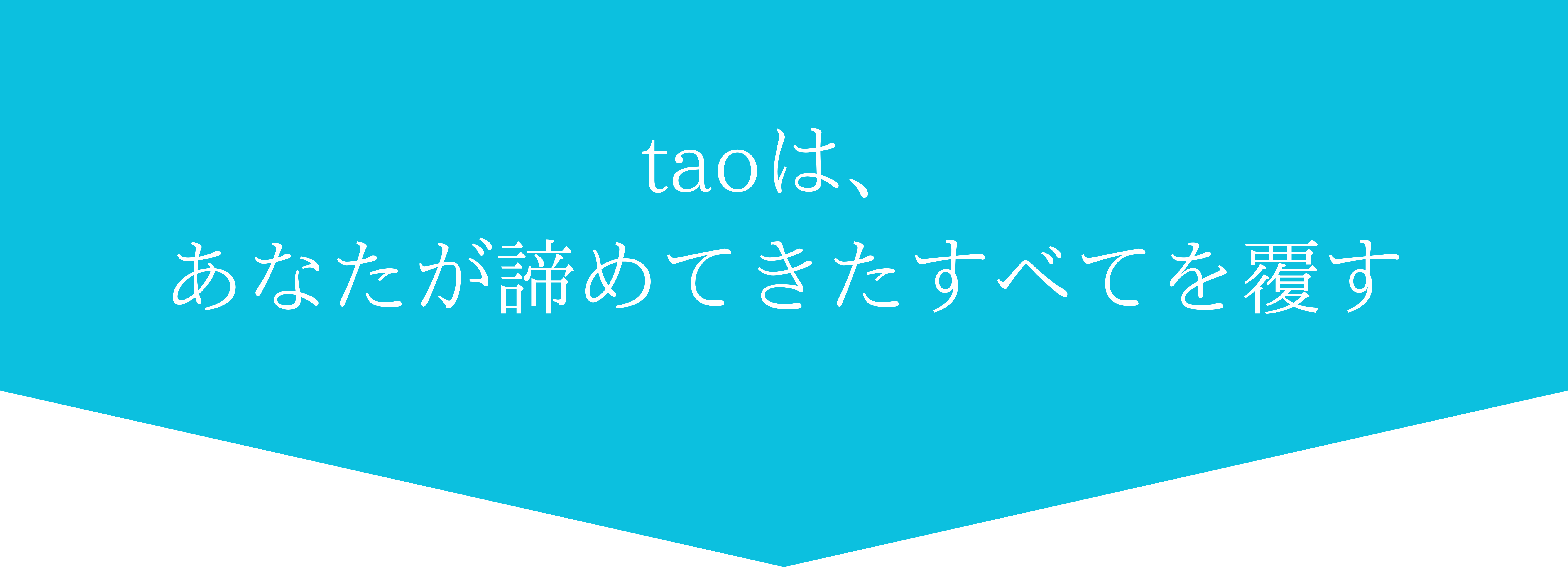 taoは、あなたが諦めてきたすべてを覆す